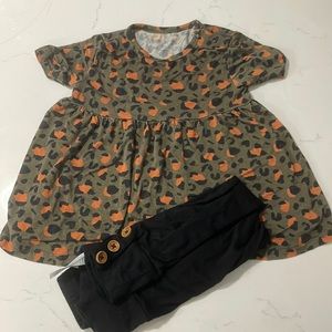 Posh Peanut Peplum Top and Leggings - Eli - 4T